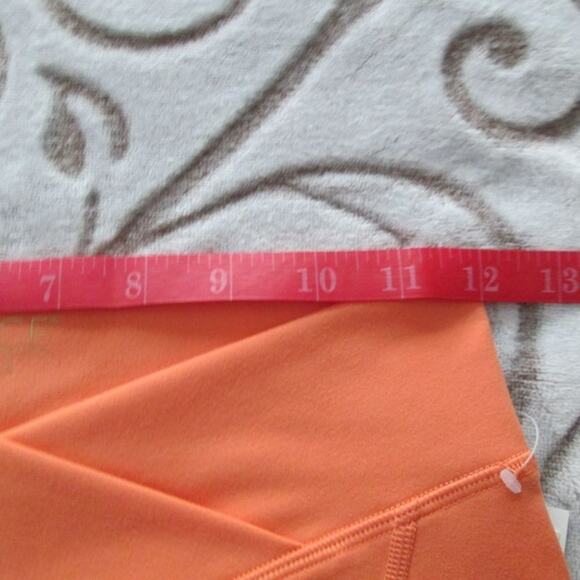 L SPACE Carter High Rise Bike Tangerine Shorts V-front Waistband size Large - Picture 9 of 13